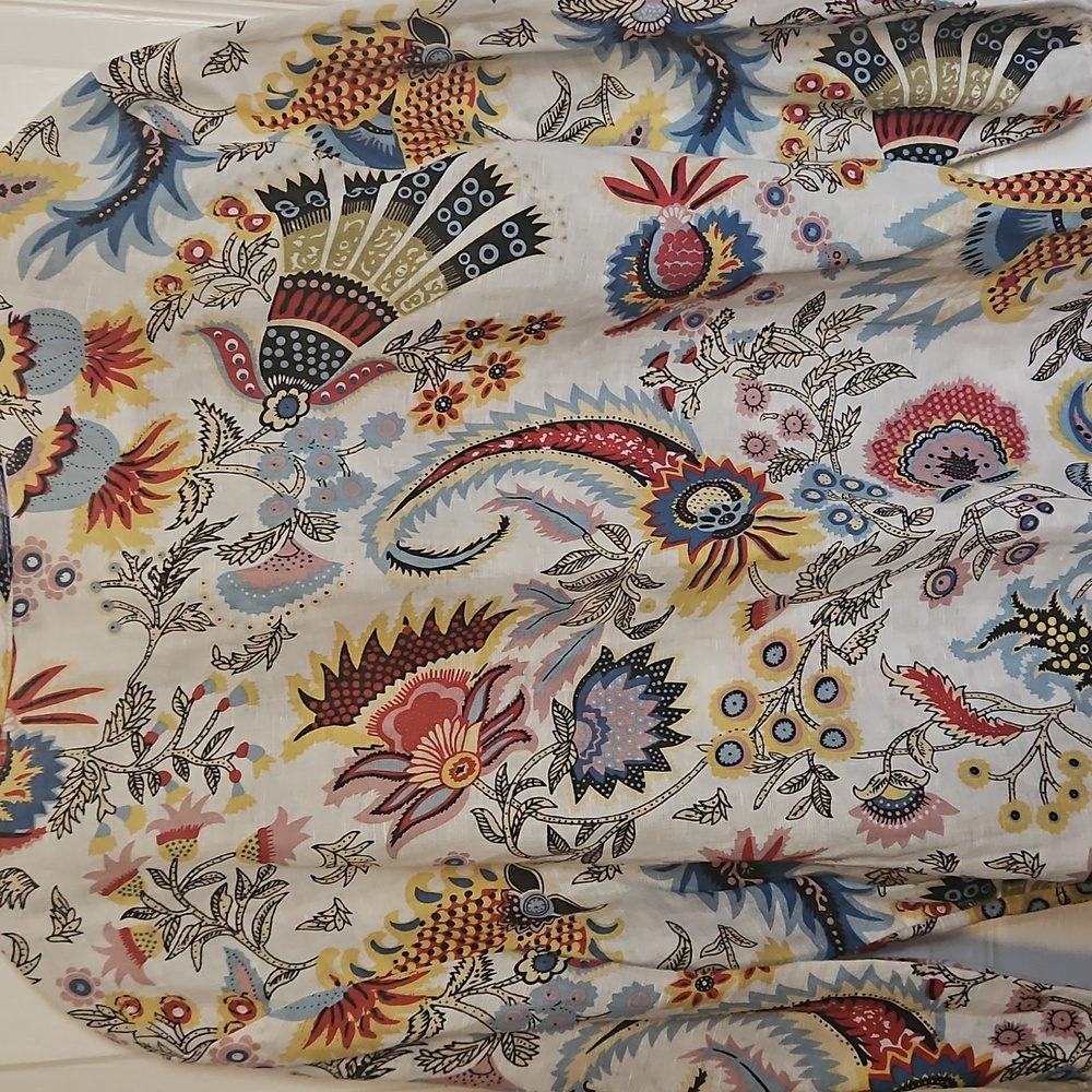 Hester & Orchard Linen Blend Top Floral Multi Color Size XL - Picture 8 of 12